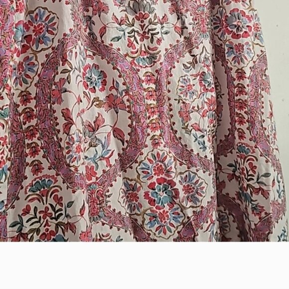 Set DRA Los Angeles cottonlinen floral button smocked long crop and midi skirt - Picture 7 of 10